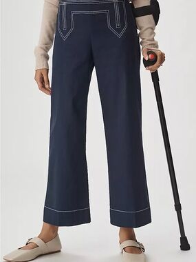 Women’s Maeve Navy Pants with Contrast Stitching